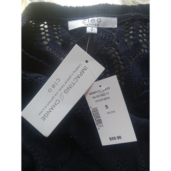 Cleo Cotton Black Crochet Cardigan Cover Up Long Sleeve Size Small - Picture 7 of 8